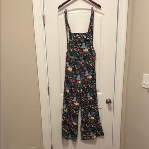 Floral Print Overalls